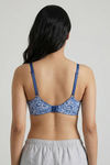 Zivame Padded Regular Wired Medium Coverage Tshirt Bra - Blue Animal Print — thumbnail 2